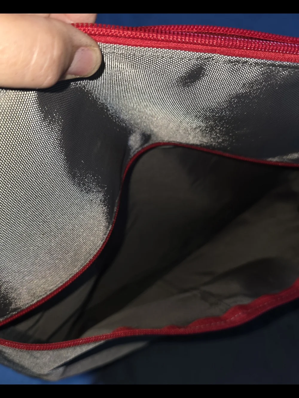 MINI Men's Silver Backpack with Red Trim